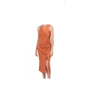 NWT HOUSE OF HARLOW 1960 Satin Tank Side Ruch Midi Dress Sz S Beautiful!